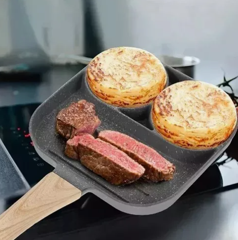 🍳 ¡SARTEN ANTIADHERENTE 3 EN 1 Y SIN MEZCLAR SABORES!