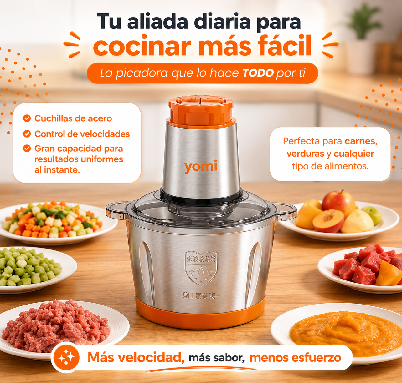 PICADOR ELECTRICO EN ACERO INOXIDABLE⚡ DE 2 LITROS (tamaño grande) ⚡