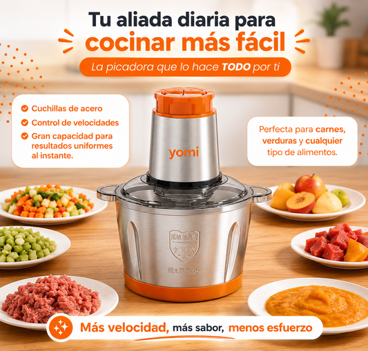 PICADOR ELECTRICO EN ACERO INOXIDABLE⚡ DE 2 LITROS (tamaño grande) ⚡
