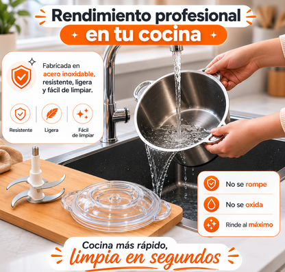 PICADOR ELECTRICO EN ACERO INOXIDABLE⚡ DE 2 LITROS (tamaño grande) ⚡