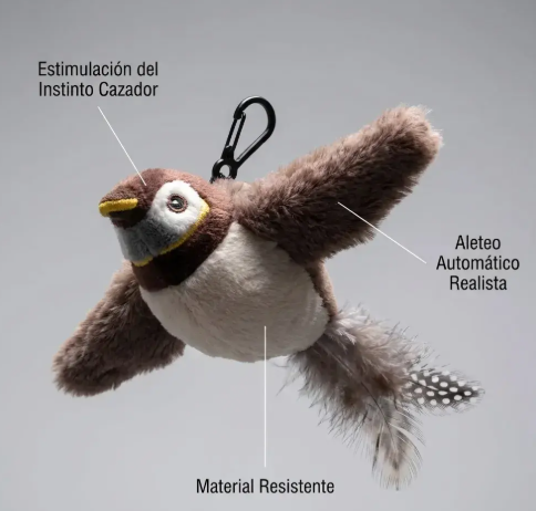 Juguete realista de pajaro para mascotas