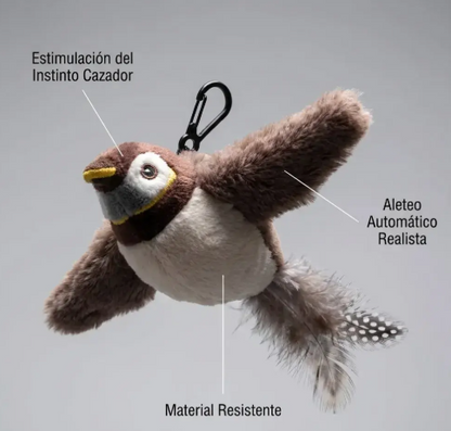Juguete realista de pajaro para mascotas