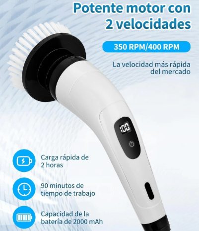 LIMPIAR NUNCA HABÍA SIDO TAN FÁCIL HASTA QUE LLEGÓ EL CEPILLO ELÉCTRICO INALÁMBRICO GIRATORIO 🤩