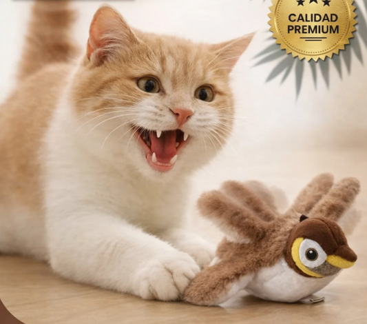 Juguete realista de pajaro para mascotas