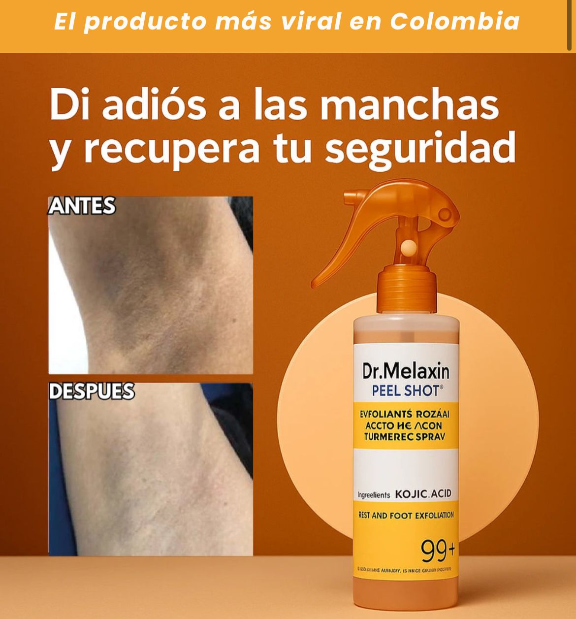 Dr.  Melaxin Tratamiento: Despigmentante a base de cúrcuma en spray