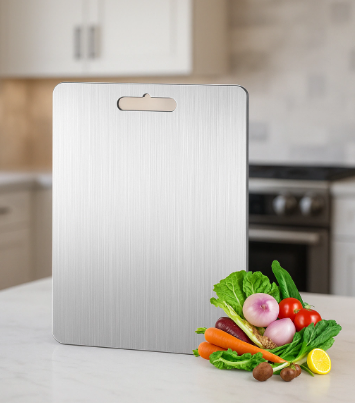 Tabla de cortar de acero inoxidable - no más bacterias ni plasticos en tus comidas 🚫